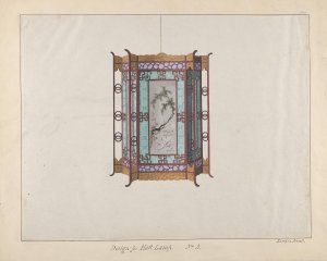 Design for a Hall Lamp by Lam Qua Oil Painting
