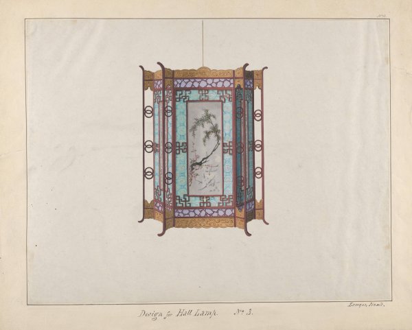 Main Product Photo of Design for a Hall Lamp  Painting by Lam Qua