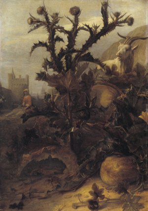 Thistle, Pumpkin and a Goat by Lambert Doomer Oil Painting