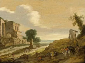Joseph's Brothers on the Road from Egypt by Lambert Jacobsz. - Oil Painting Reproduction