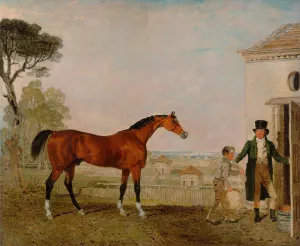 Sultan at the Marquess of Exeters Stud, Burghley House Oil painting by Lambert Marshall