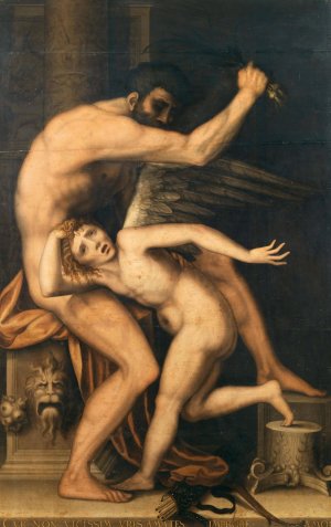 The Punishment of Amor by Lambert Suavius Oil Painting