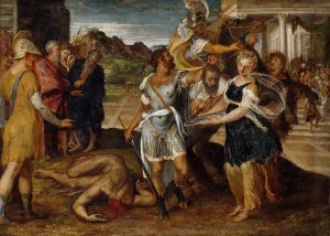 The Execution Of St John The Baptist by Lambert Sustris Oil Painting