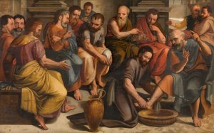 Christ Washing the Feet of the Apostles by Lambert Van Noort Oil Painting