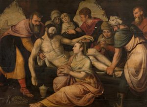 Christ's Entombment by Lambert Van Noort Oil Painting