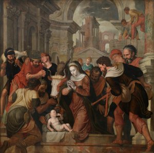 The Adoration of the Shepherds by Lambert Van Noort Oil Painting