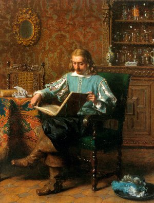 A Cavalrist Reading in a 17th Century Interior