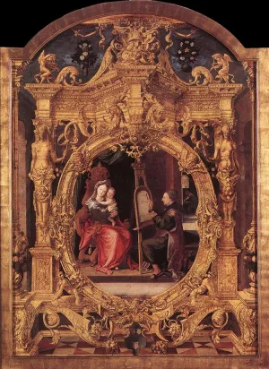 St Luke Painting the Virgin's Portrait painting by Lanceloot Blondeel