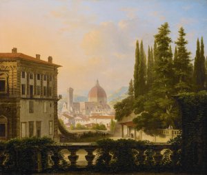Florence From The Boboli Gardens by Lancelot-Theodore Turpin De Crisse Oil Painting
