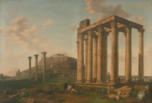 Vue Du Temple De Jupiter Et De L'acropole by Lancelot-Theodore Turpin De Crisse Oil Painting
