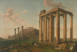 Vue Du Temple De Jupiter Et De L'acropole by Lancelot-Theodore Turpin De Crisse Oil Painting
