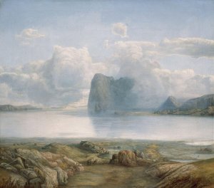 Island Borgoya by Lars Hertervig Oil Painting