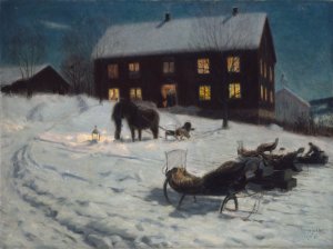 Christmas Party by Lars Jorde Oil Painting