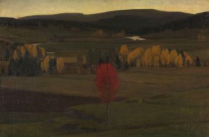 Landskap by Lars Jorde Oil Painting