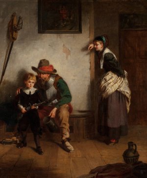 A Chip off the Old Block by Laslett John Pott Oil Painting