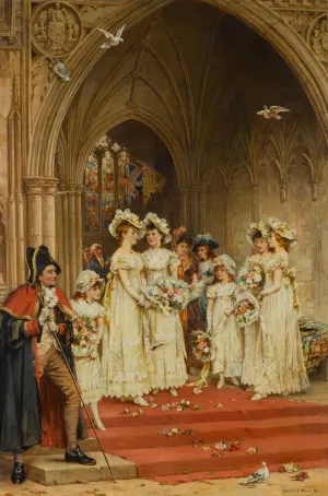 A Wedding Ceremony by Laslett John Pott Oil Painting