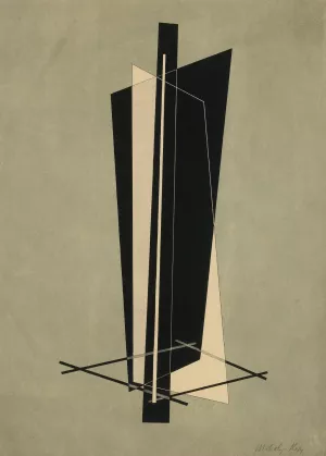 Kestnermappe; Komposition by Laszlo Moholy-Nagy Oil Painting
