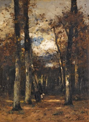 Forest At Fontainebleau by Laszlo Paal Oil Painting