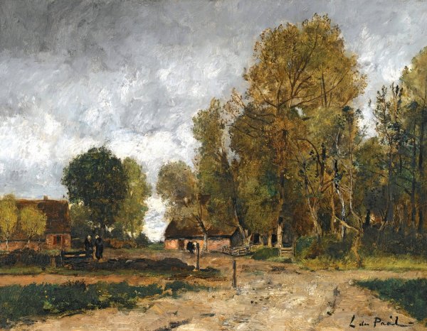 Landscape With Cottage by Laszlo Paal - Hand-Painted Oil Painting Reproduction