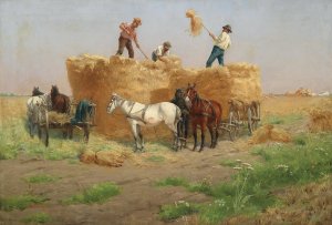 Heuernte by Laszlo Pataky Von Sospatak Oil Painting