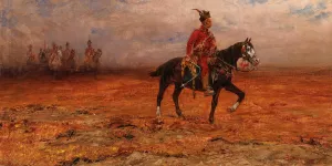Hungarian Riders by Laszlo Pataky Von Sospatak Oil Painting