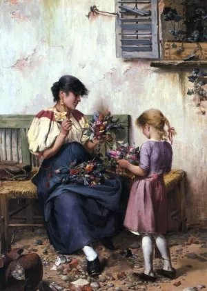 Preparing the Bridal Bouquet by Laszlo Pataky Von Sospatak - Oil Painting Reproduction