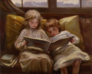 Interesting Story by Laura Muntz Lyall Oil Painting