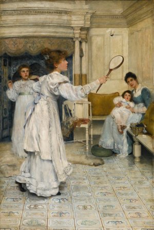 Battledore And Shuttlecock by Laura Theresa Alma-Tadema Oil Painting