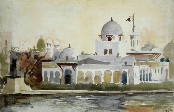 Exposition de 1900, le pavillon de la Turquie  by Laure Brouardel - Hand-Painted Oil Painting Reproduction