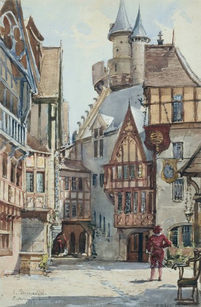 Exposition de 1900, le Vieux Paris  by Laure Brouardel - Hand-Painted Oil Painting Reproduction