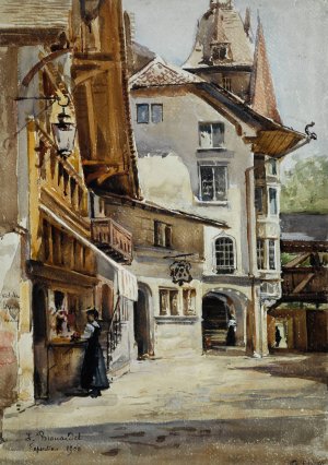 Exposition de 1900, le village Suisse by Laure Brouardel Oil Painting