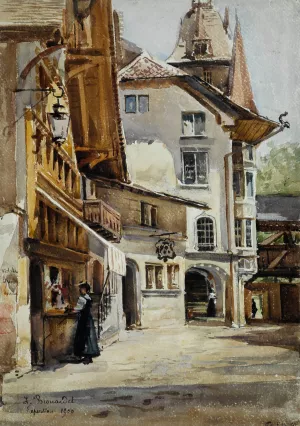 Exposition de 1900, le village Suisse Oil painting by Laure Brouardel