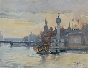 Pavillons en bord de Seine, a l'exposition de 1900 by Laure Brouardel Oil Painting