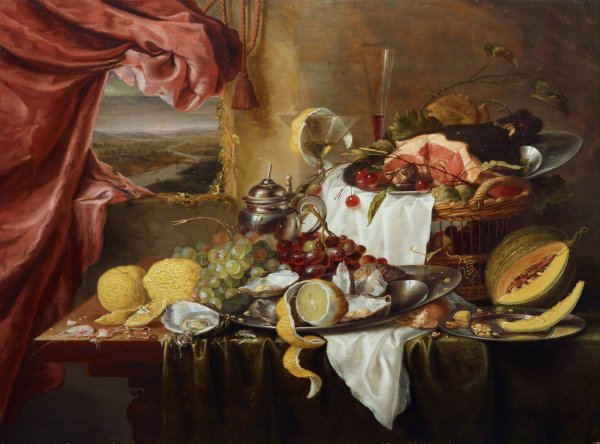 Main Product Photo of Still Life With Imaginary View  Painting by Laurens Craen