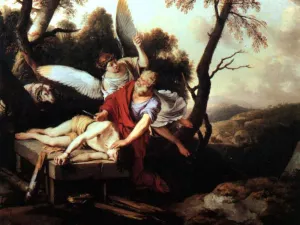 Abraham Sacrificing Isaac by Laurent De La Hire - Oil Painting Reproduction