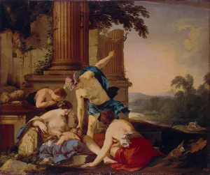 Infancy of Achilles by Laurent De La Hire Oil Painting