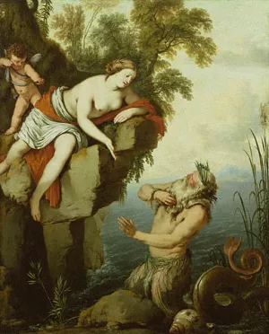 Nymph and Triton by Laurent De La Hire - Oil Painting Reproduction