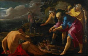 Saint Paul Shipwrecked on Malta by Laurent De La Hyre Oil Painting