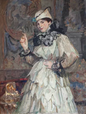 The Artist's Daughter in Fancy Dress by Laurits Tuxen Oil Painting