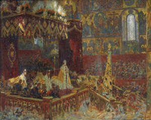 The Coronation Ceremony Of Tsar Nicolai II In Moscow. by Laurits Tuxen Oil Painting