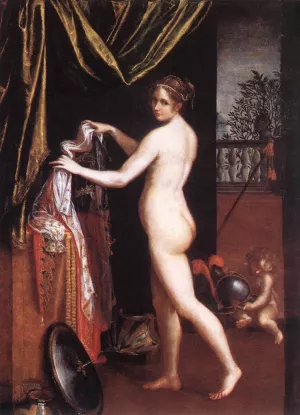 Minerva Dressing by Lavinia Fontana Oil Painting