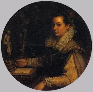 Self-Portrait in a Studio Oil painting by Lavinia Fontana