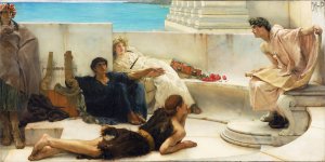 A Reading from Homer by Lawrence Alma-Tadema Oil Painting