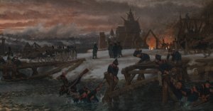 Anno 1812. Captain Benthien on the Beresina by Lawrence Alma-Tadema Oil Painting