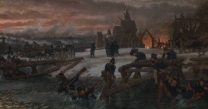 Captain Benthien on the Beresina, Anno 1812 by Lawrence Alma-Tadema Oil Painting