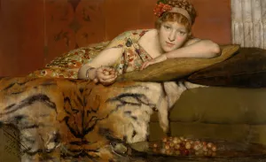 Cherries Oil painting by Lawrence Alma-Tadema