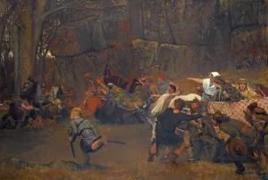 Gunthram Bose And His Daughters, A.D. 572: The Ambuscade by Lawrence Alma-Tadema Gunthram Bose And His Daughters, A.D. 572: The Ambuscade by Lawrence Alma-Tadema Oil Painting