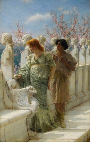 Past And Present Generations by Lawrence Alma-Tadema Oil Painting