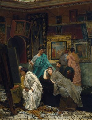 The Collector Of Pictures At The Time Of Augustus by Lawrence Alma-Tadema Oil Painting
