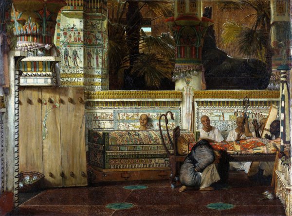 Main Product Photo of The Egyptian Widow  Painting by Lawrence Alma-Tadema